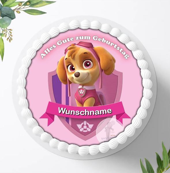 Preview: Paw Patrol Tortenaufleger mit Wunschnamen Ø 20cm, 3832